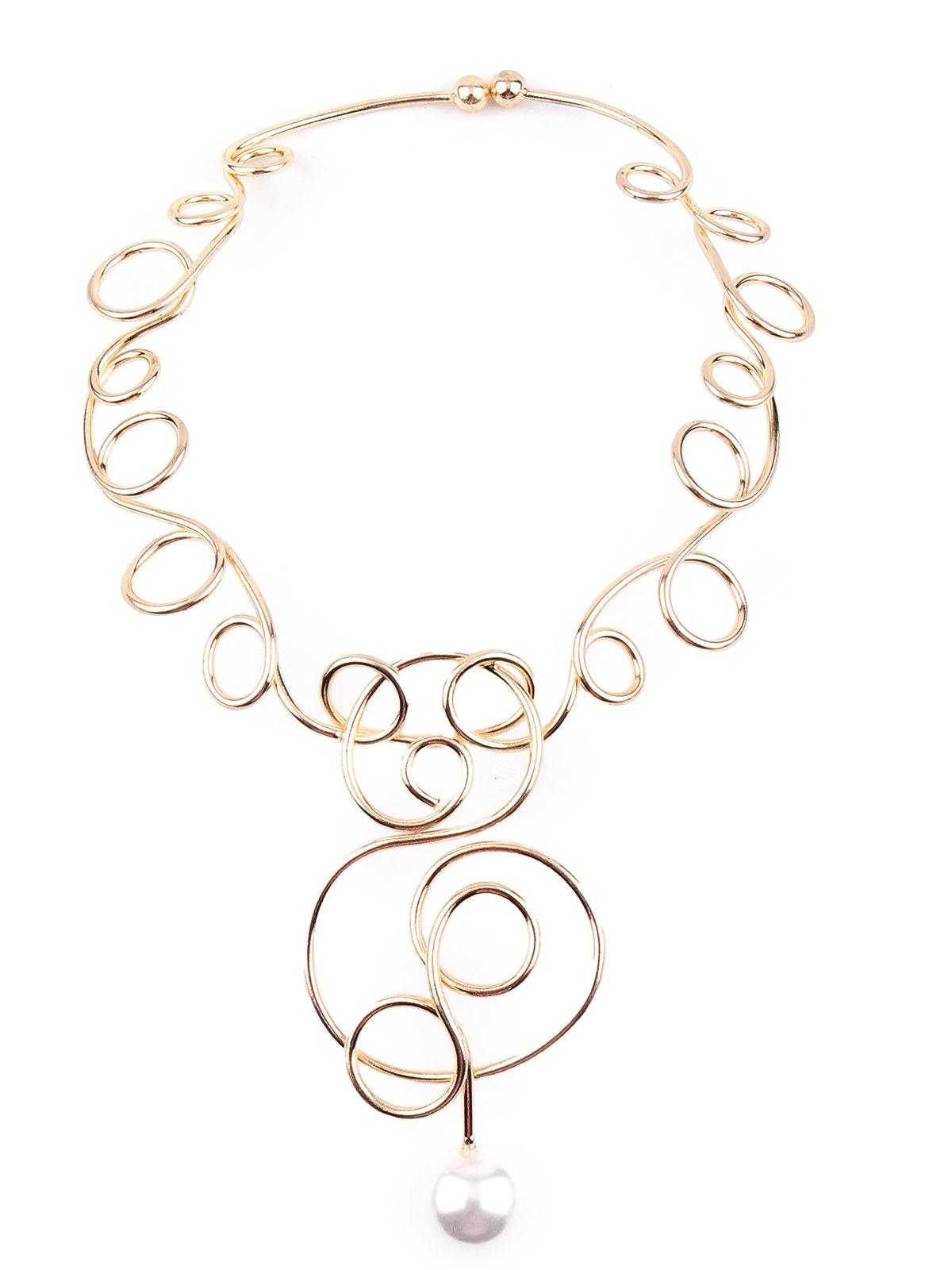 Gorgeous gold-tone whimsical necklace - Odette