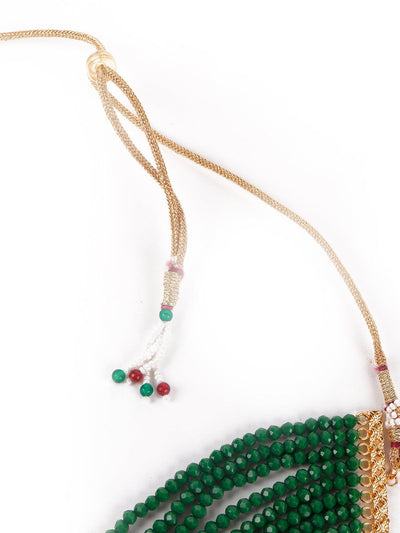 Gorgeous green pendant choker necklace set for women - Odette