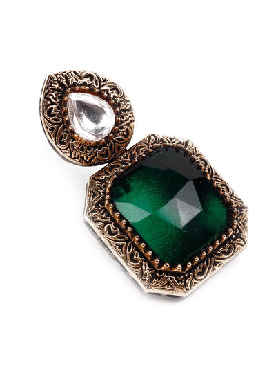 Gorgeous green statement earrings - Odette