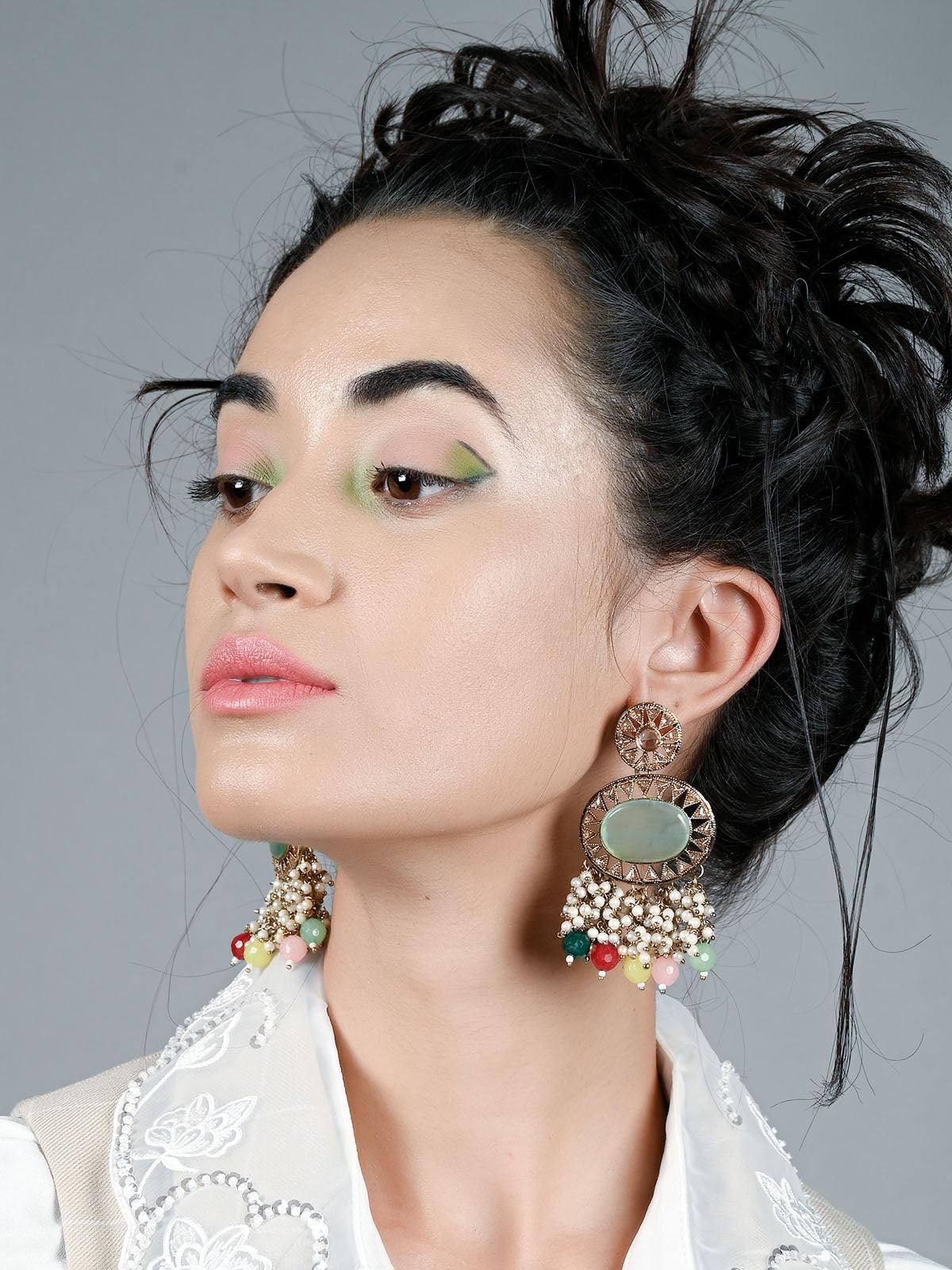 Gorgeous green vibrant stunning earrings - Odette