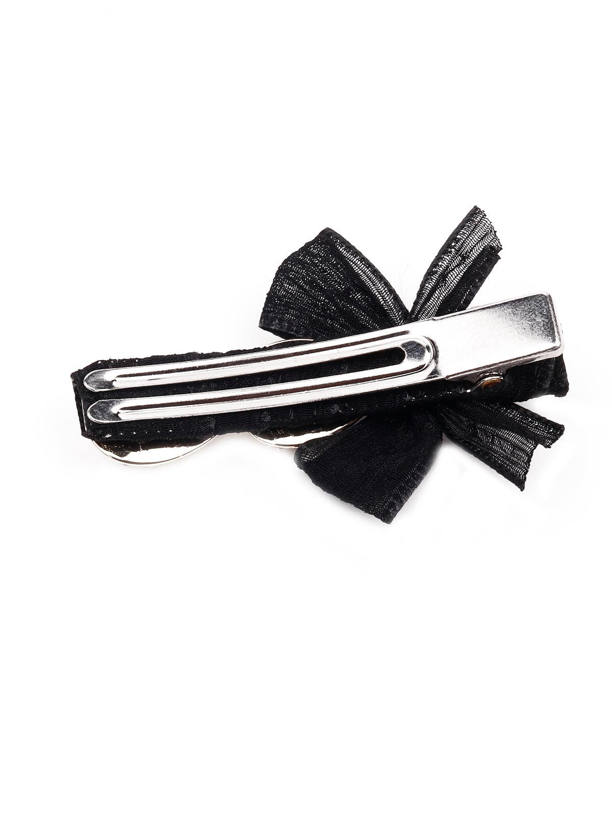 Gorgeous jet black bow hairpins - Odette