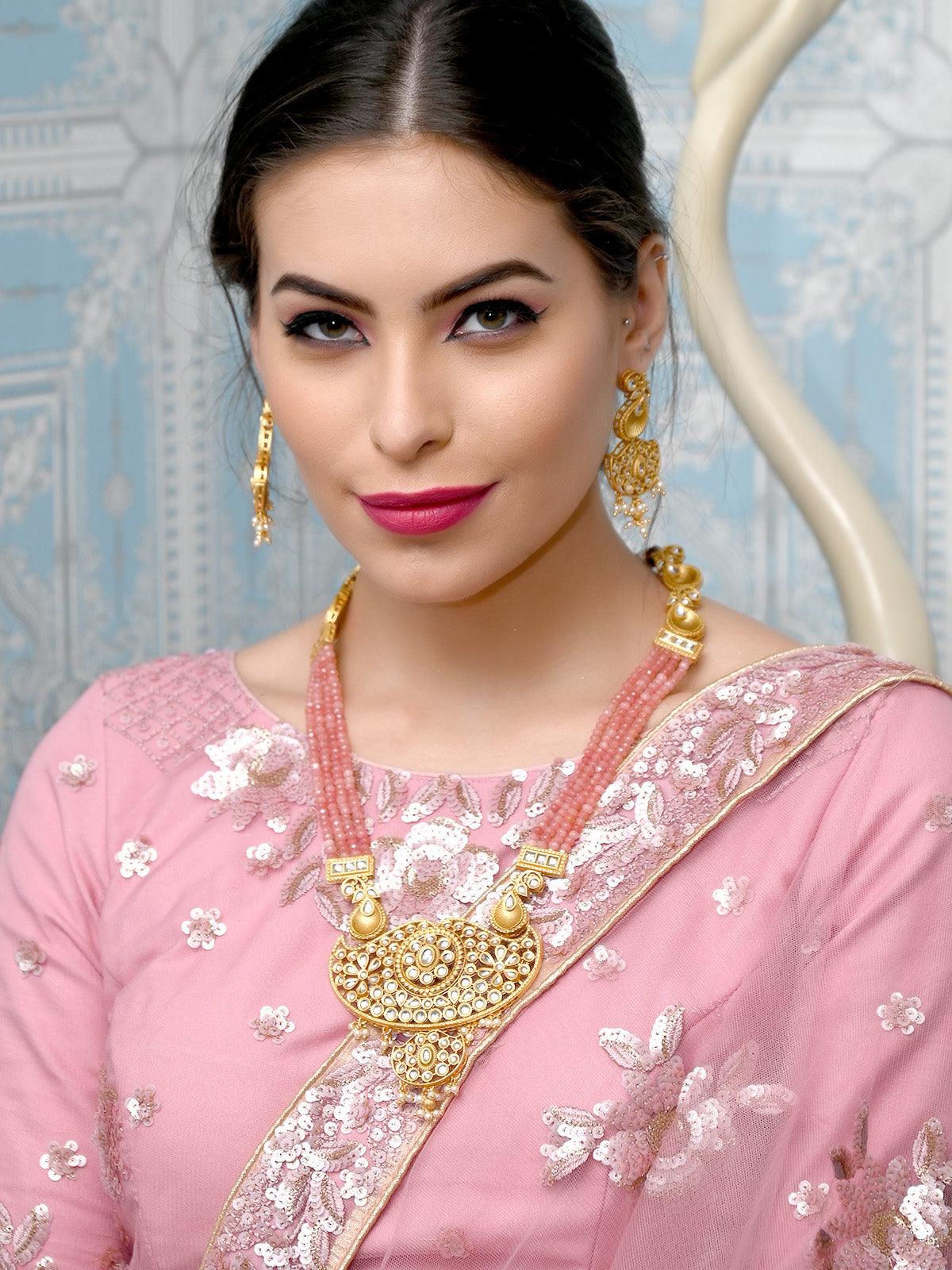 The Palakka Mala Jewellery Necklace Set - Traditional Gold Plated Jewel for  Traditional Indian Attire | Sasitrends