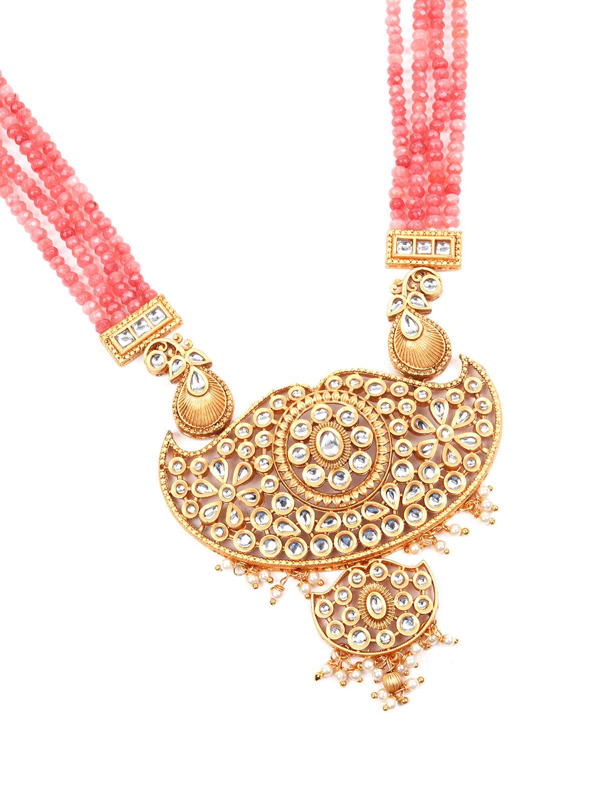 Gorgeous Long Gold Necklace Set for Women - Odette