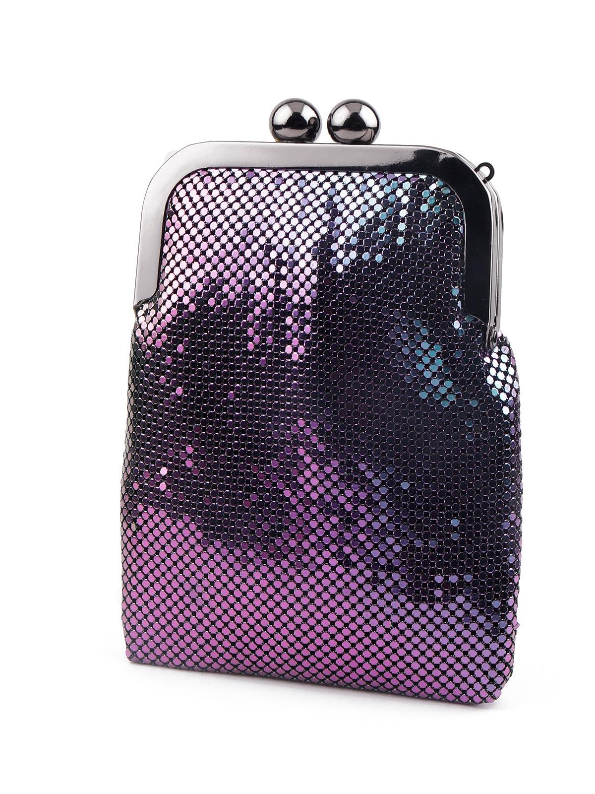 Gorgeous multicoloured chrome sling bag for women - Odette