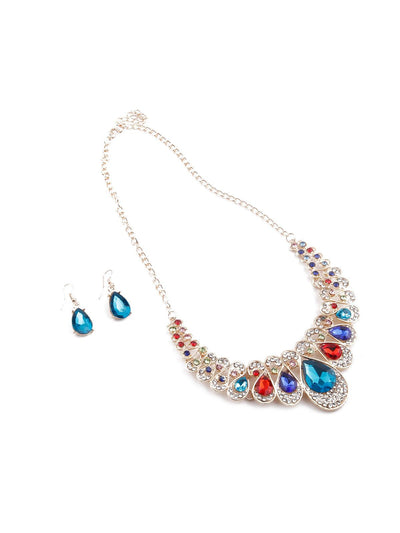 Gorgeous multicoloured princess necklace set for women - Odette