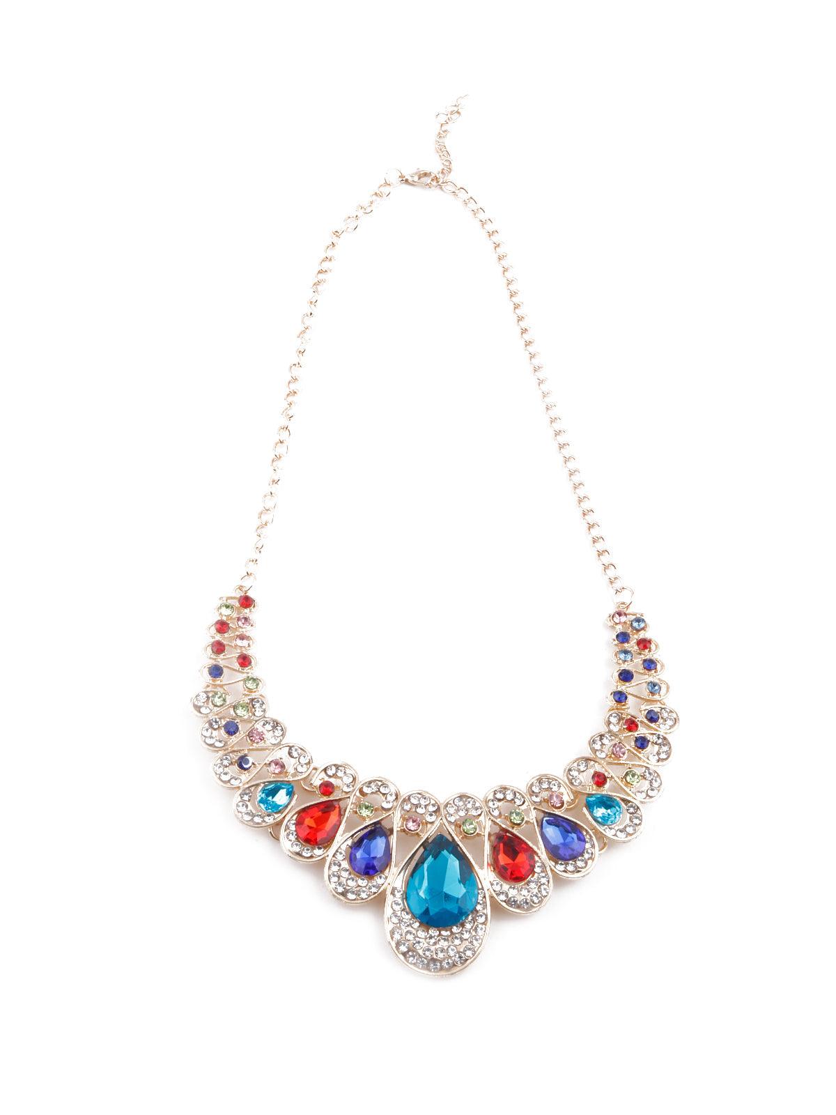 Gorgeous multicoloured princess necklace set for women - Odette