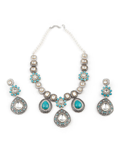 Gorgeous oxidised necklace set for women - Odette