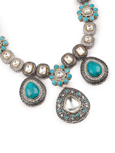 Gorgeous oxidised necklace set for women - Odette