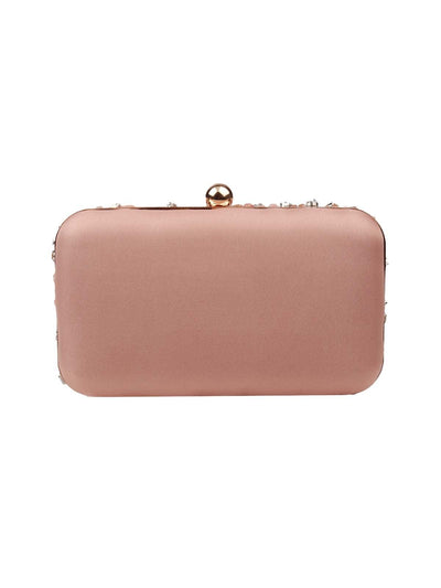 Gorgeous pink embellished oval-shaped sling bag - Odette