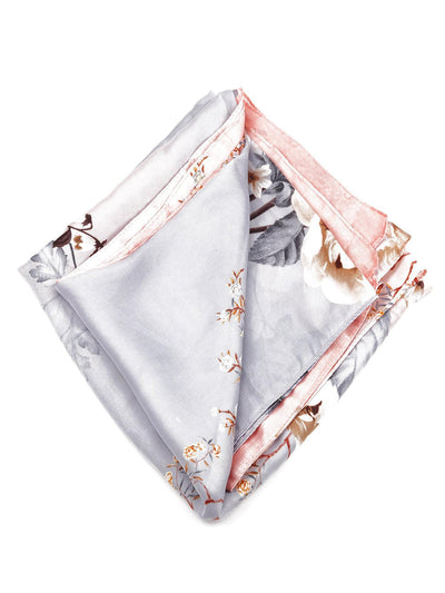 Gorgeous pink floral printed scarf for women - Odette