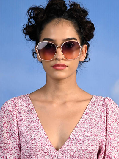 Gorgeous pink-tinted oversized sunglasses - Odette