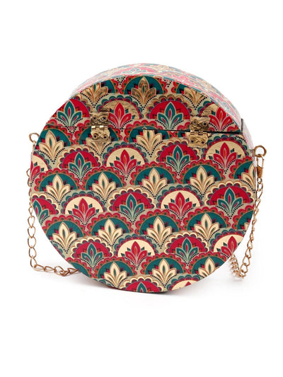 Gorgeous red and green rounded sling bags - Odette
