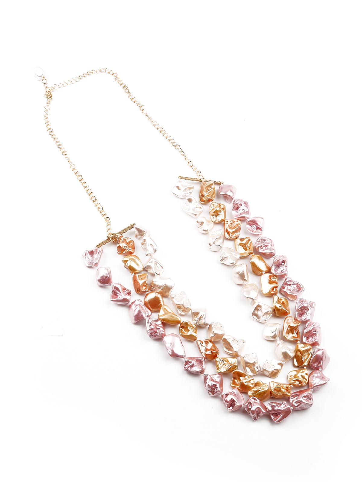 Gorgeous three-layered stoned necklace - Odette