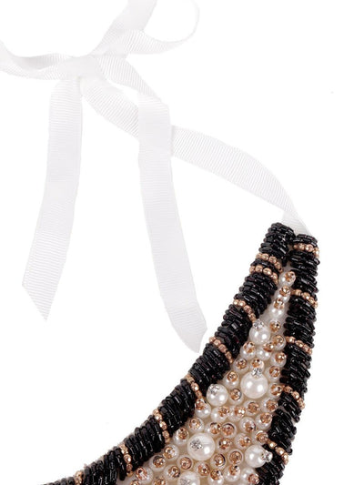 Gorgeous white and black jewelled collar Necklace - Odette