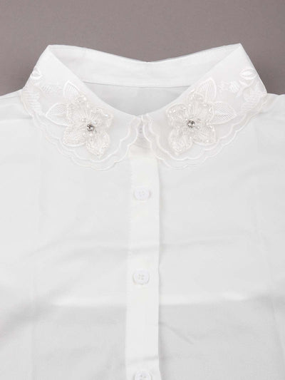 Gorgeous white floral sophisticated detachable collar - Odette