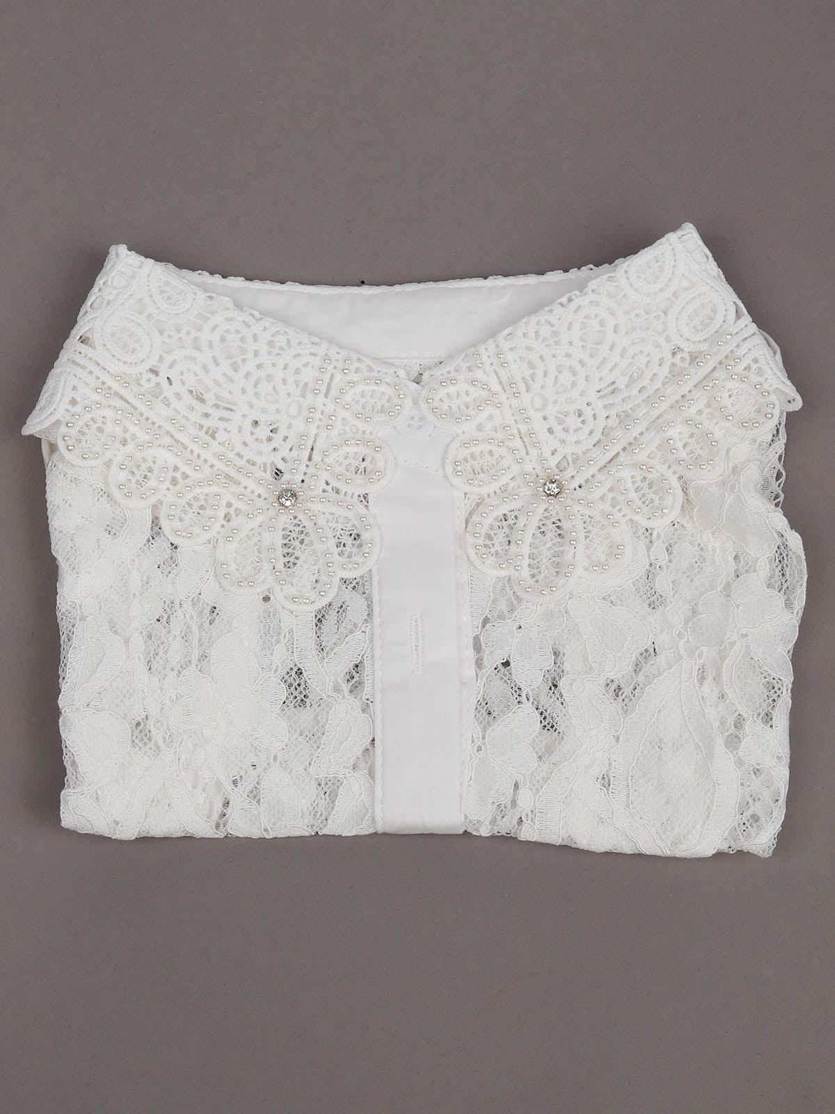 Gorgeous  white pearls embroidered collar - Odette