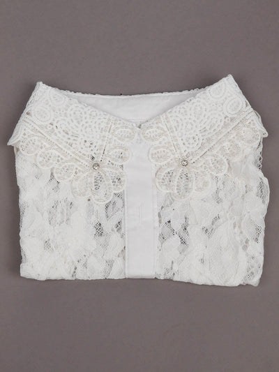 Gorgeous  white pearls embroidered collar - Odette