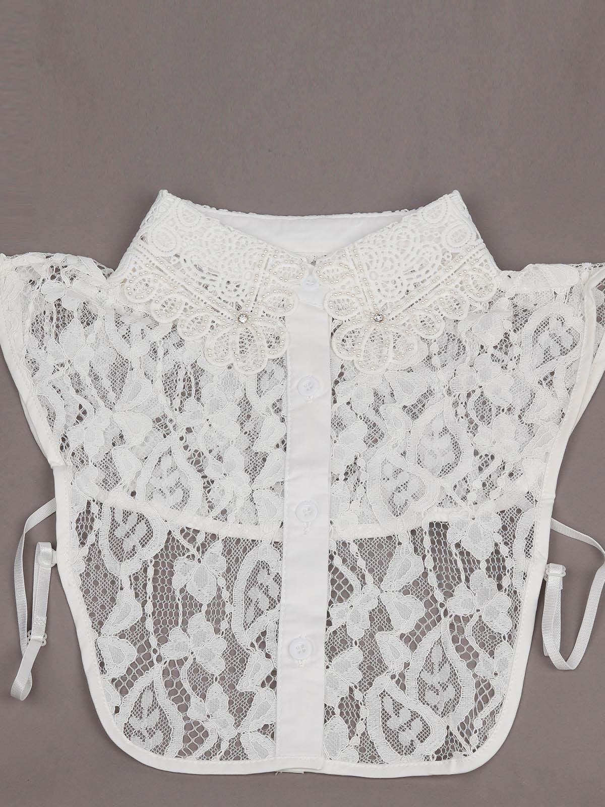 Gorgeous  white pearls embroidered collar - Odette
