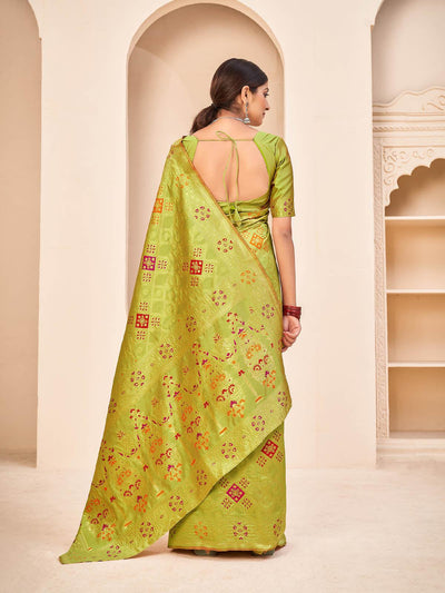 Gorgeous Woven Light Green Banarasi Silk Saree - Odette