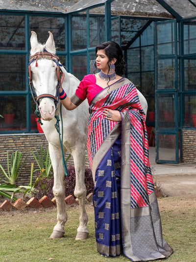Gorgeous Woven Multi-Colored Banarasi Silk Saree - Odette
