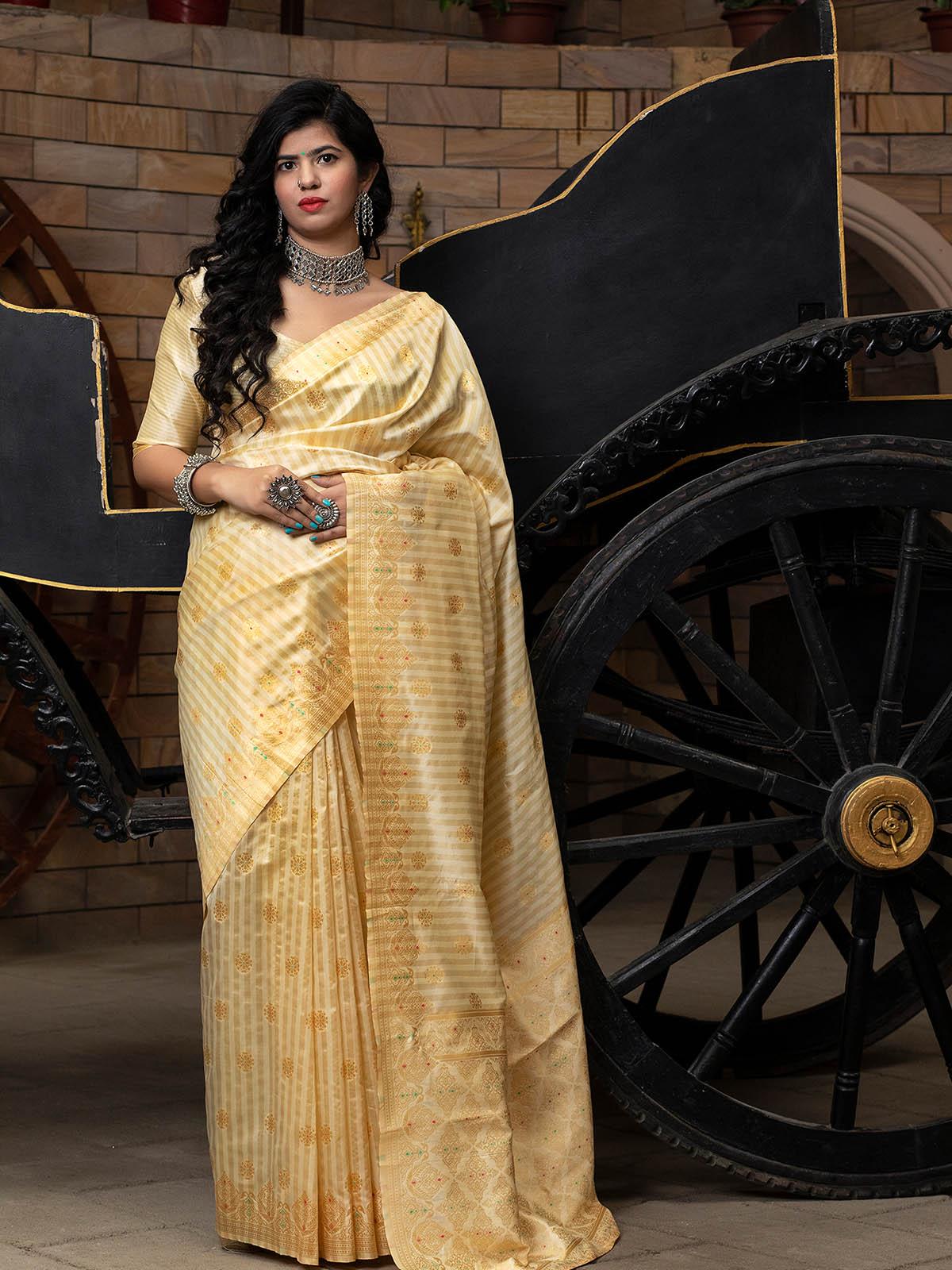 Explore the beauty of Tissue Silk: A collection of gorgeous sarees by –  WeaverStory