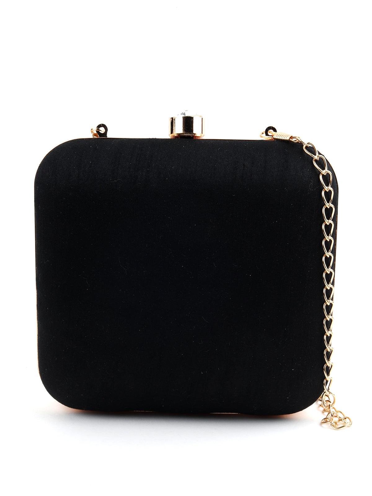 Black Embroidery Party Women Sling Clutch