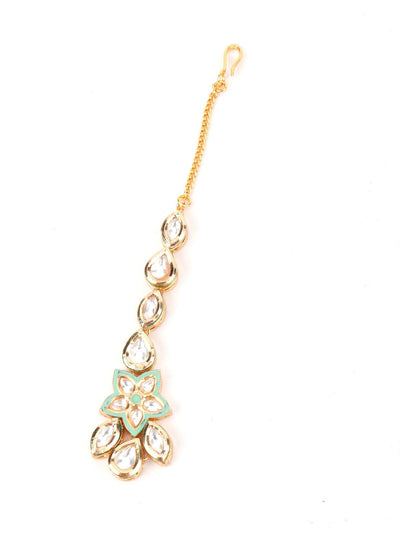 Green Floral Ethnic Necklace - Odette