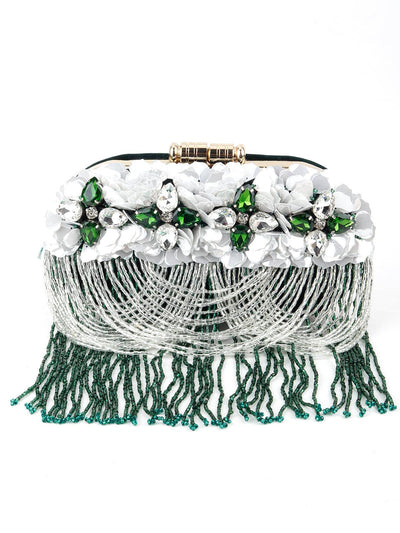 Green Rhinestone Clutch - Odette