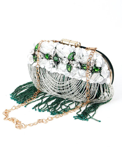 Green Rhinestone Clutch - Odette