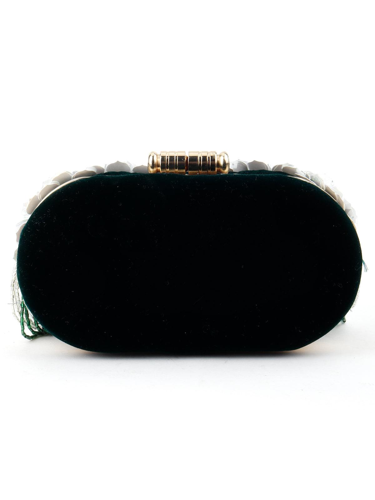 Green Rhinestone Clutch - Odette