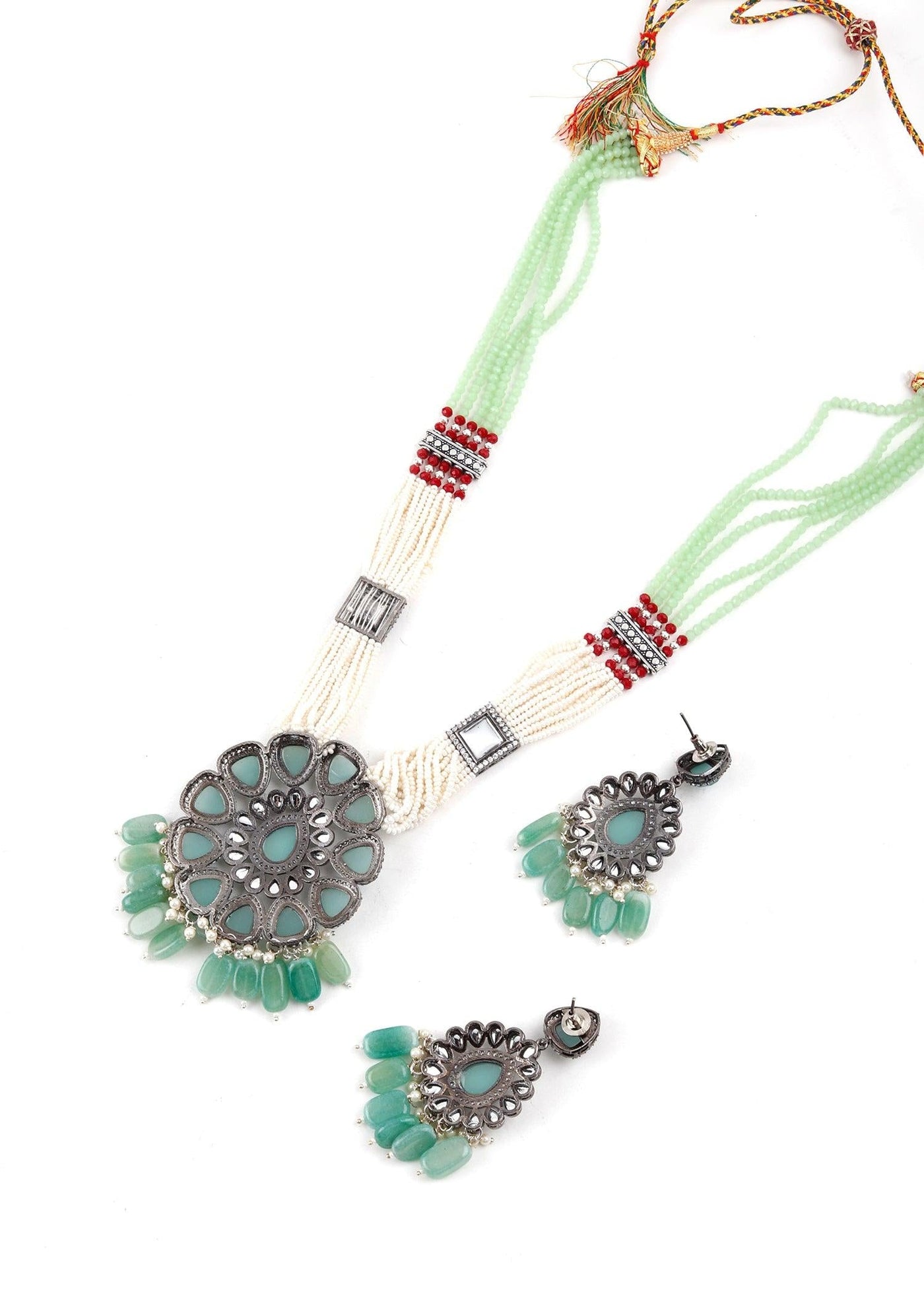 Green Trendy  Necklace Set - Odette
