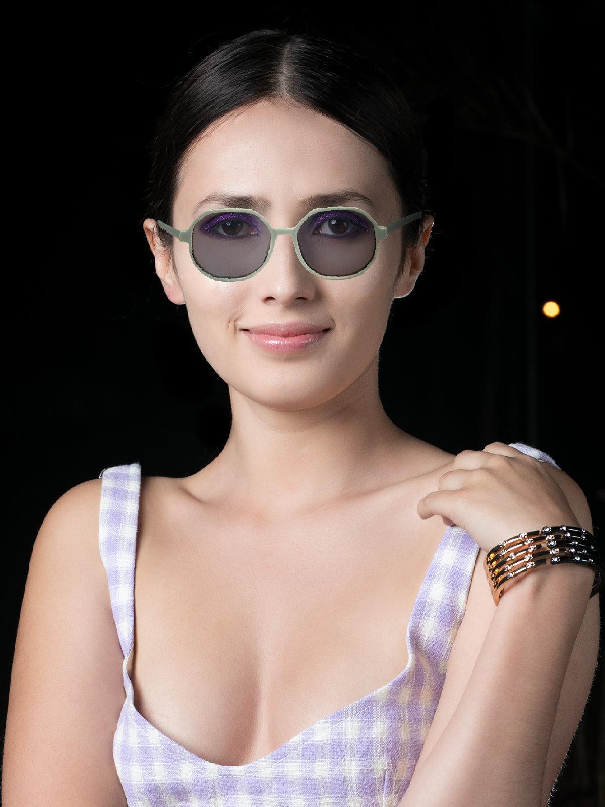 Grey Frame Black Tinted Lens Sunglasses - Odette