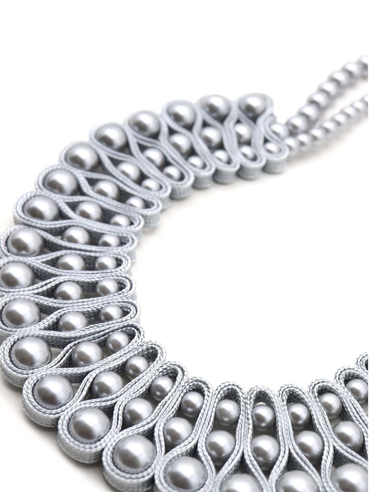 Grey shiny looped stone necklace - Odette
