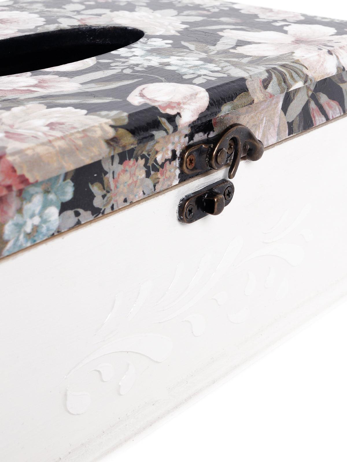 HANDMADE FLORAL PRINTED ROYAL TISSUE BOX - Odette