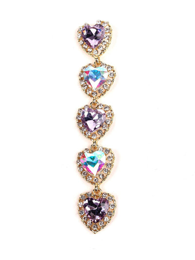 Heart crystal drop earrings - Odette