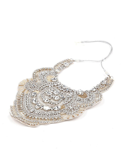 Heavily Embellished Rhinestones Royal Plastron Necklace - Odette