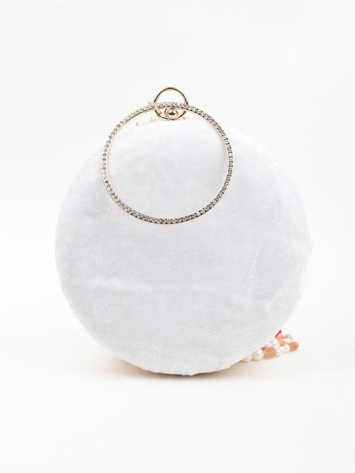 Heavily Embellished With Pearl And Beads Spherical Clutch - Odette