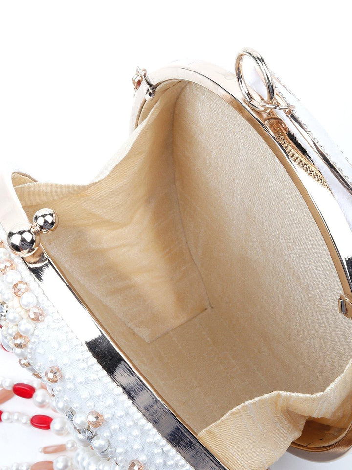 Buy Heavily Embellished With Pearl And Beads Spherical Clutch Online. Odette