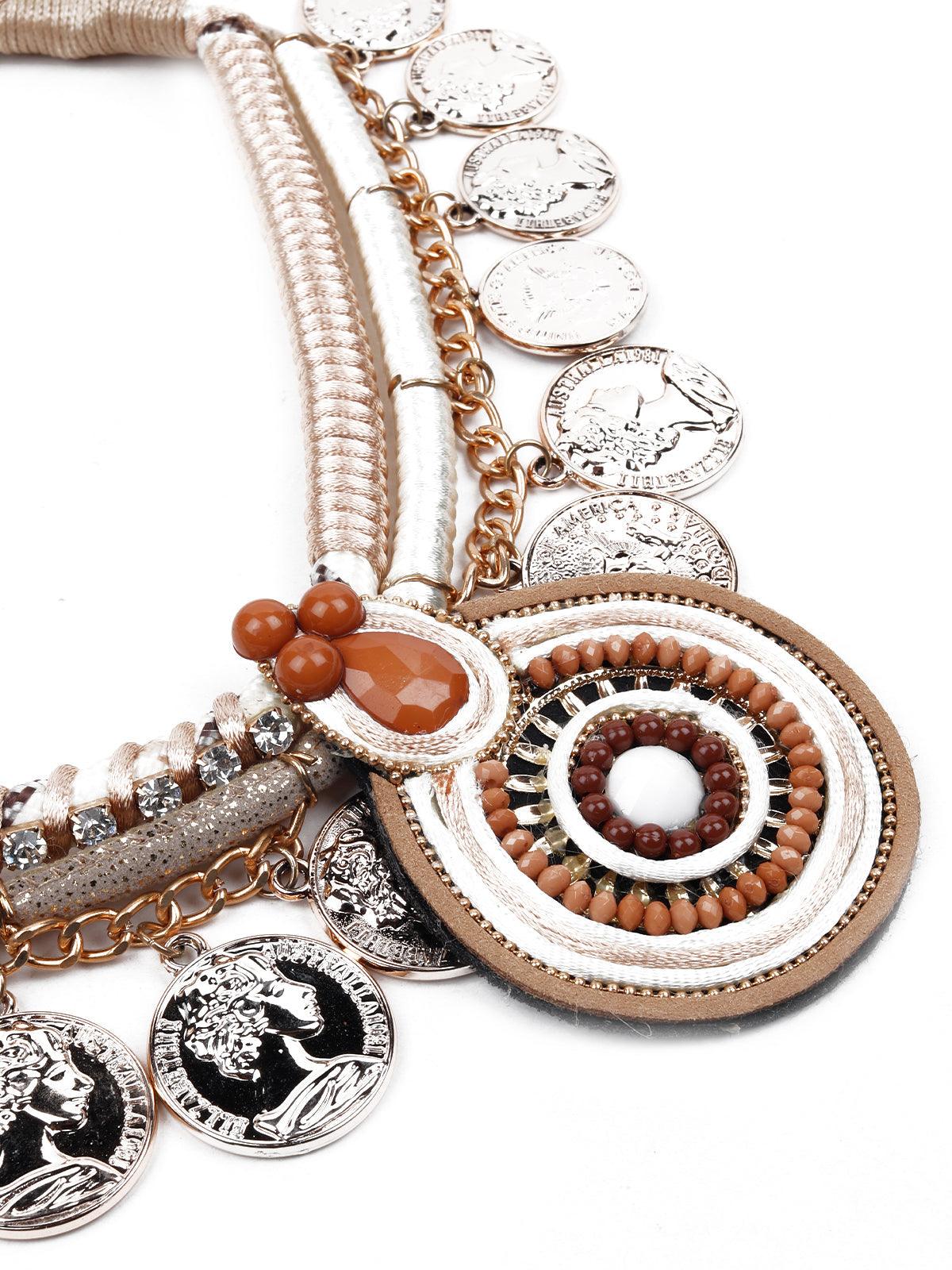 Heavy charms embellished necklace - Odette