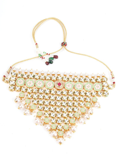 Heavy Triangular Kundan Necklace - Odette