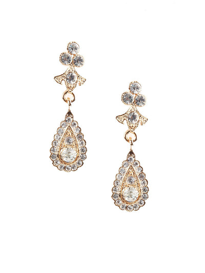 Hermosa White Crystal Dangling Earrings - Odette