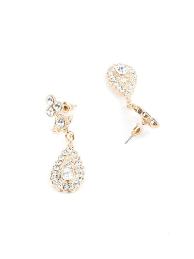 Hermosa White Crystal Dangling Earrings - Odette