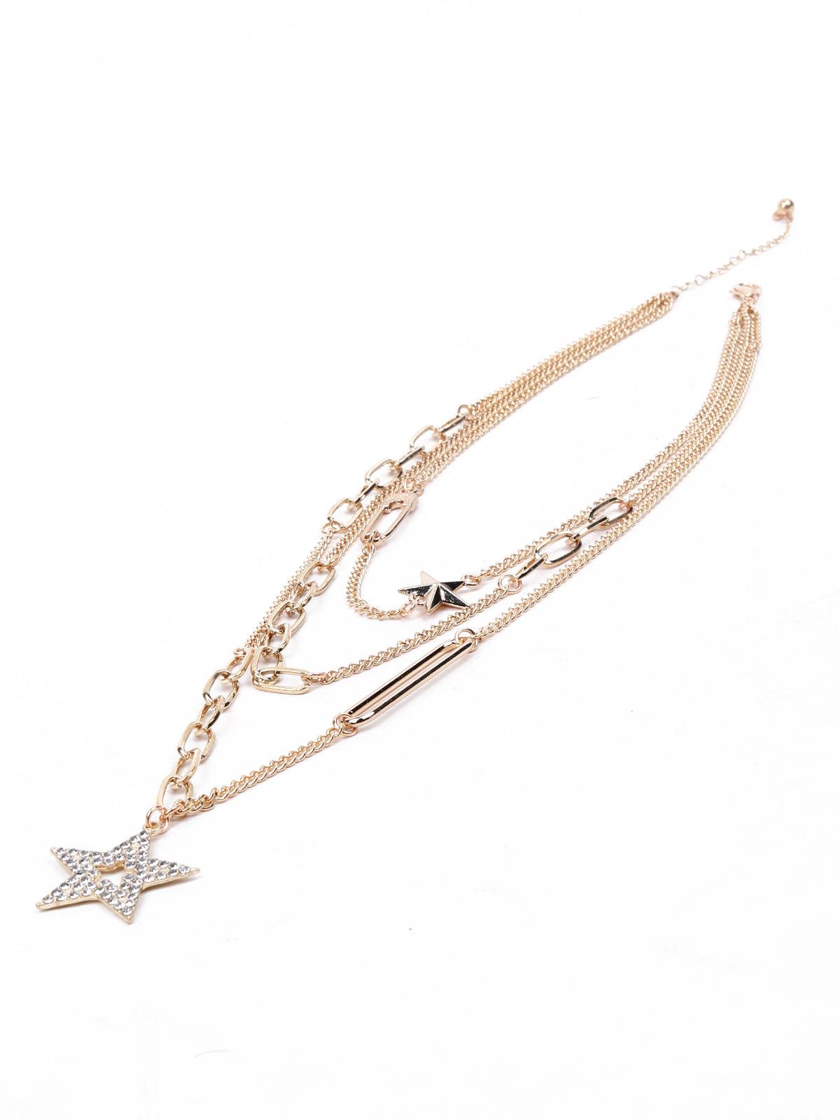 High-quality stunning star pendant layered necklace - Odette