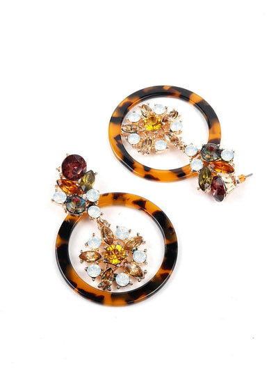 Hoop crystal embellished earrings - Odette