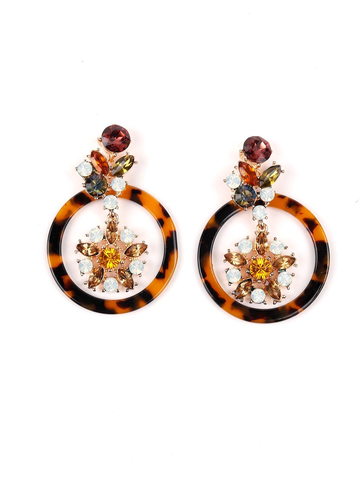 Hoop crystal embellished earrings - Odette