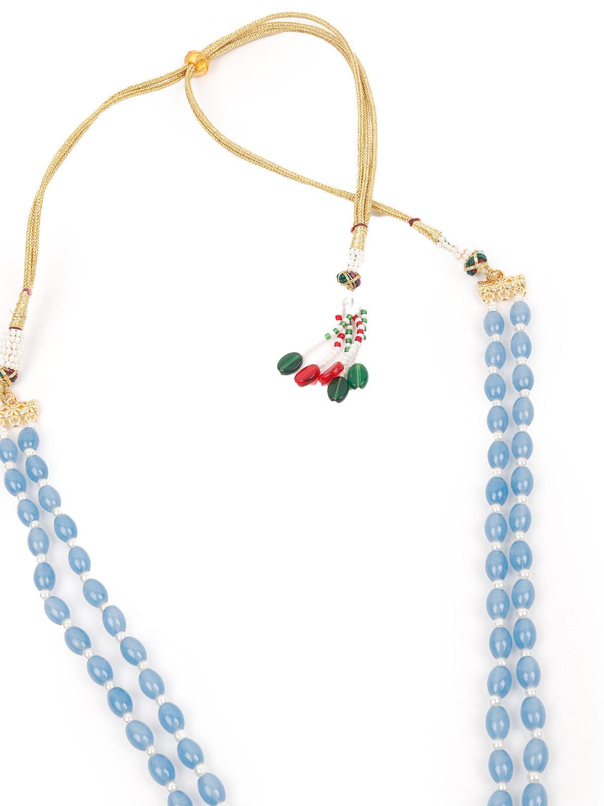 Hues Of Blue Long Necklace Set - Odette