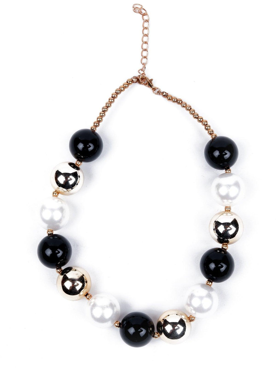 Buy Huge Beaded Statement Necklace In Black White And Silver