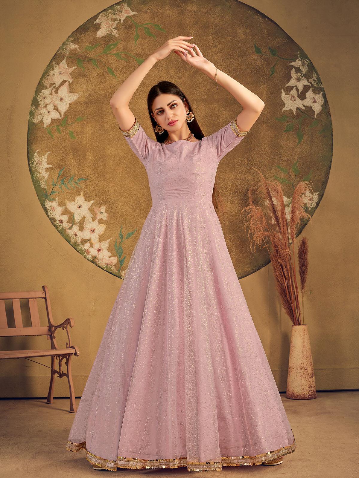sachin and babi light blue dress Mauve Floral Heavy Embroidered Gown Style Anarkali