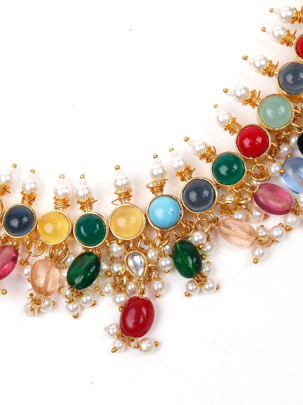 Jewel-Tone Multicolour Princess Necklace Set - Odette