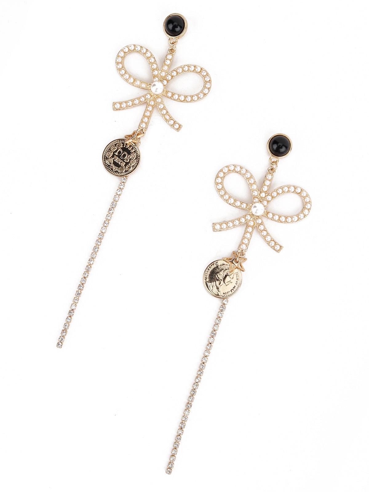 Knotted Design Single Tassel Dangle Earrings - Odette